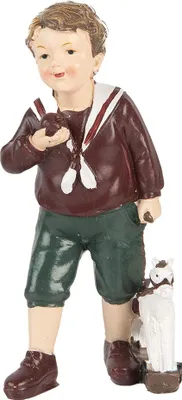 Produktbild von Clayre & Eef Weihnachtsdekorationsfigur Kind 15 cm Braun Kunststoff