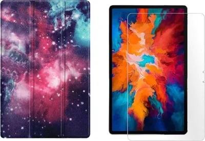 Zdjęcie produktu dla zestaw tabletów 2w1 dla Lenovo Tab P11 Pro TB-J706F 11,5 cala z pokrowcem magnetycznym z funkcją automatycznego usypiania/wybudzania + folią ochronną Smart Case ze szkła hartowanego
