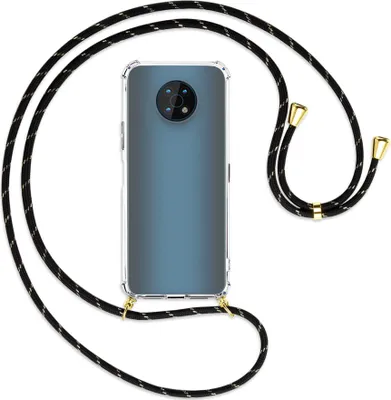 Produktbild von Handykette Backcover-Schutzhülle mit Band (Metall goldfarben) für Nokia G50 5G (TA-1358) - schwarz/gold