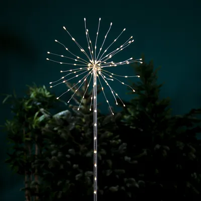 LED Dekostab 'Firework' - H: 100cm - 152 warmweiße LED - Batteriebetrieb - 8 Funktionen - outdoor