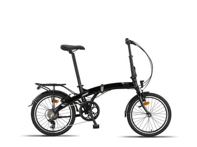 Produktbild von PACTO THREE Hochwertiges Klappfahrrad 27cm Aluminiumrahmen 20 Zoll Aluminiumräder 6 Speed Shimano Gänge Faltrad V-Bremsen Faltfahrrad Klapprad Schwarz