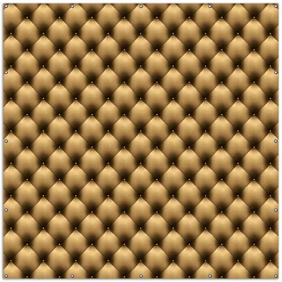 Produktbild von Wallario XXL Outdoor-Poster für Garten oder Balkon, Motiv Goldene Ledertür, in ca. 200 x 200 cm
