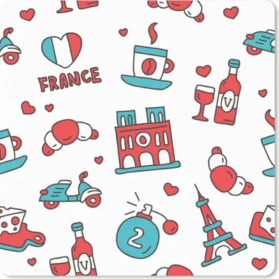 Produktbild von MuchoWow® Mauspad Mousepad Muster - Frankreich - Flagge 20x20 cm - Mousepads - Maus Mat - Pad - Mausunterlage - Desk Mat - Bureauartikeln