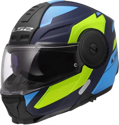 Image de Casque modulable LS2 FF902 SCOPE II Duria Opakes Blue, Hi-Viz-Gelb taille M