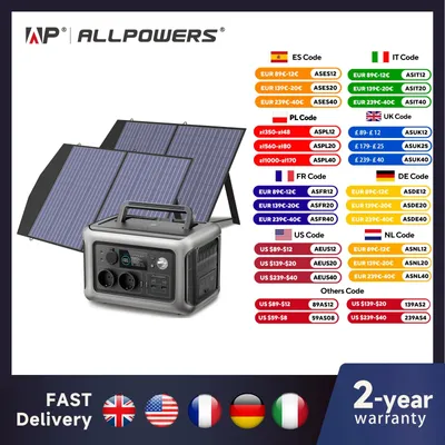 Productafbeelding van Draagbaar zonnepaneel met powerstation - 299Wh accu - 600W vermogen voor buiten en camping