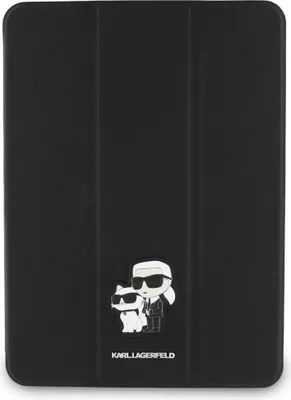 Produktbild von Karl Lagerfeld Saffiano Magnetische Karl & Choupette iPad Pro 11" 2024 Hülle - Schwarz