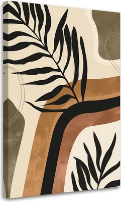 Produktbild von Leinwandbild Boho-Blätter und -Zweige 60x90 Feeby Beige bild für die wand bereit zum aufhängen