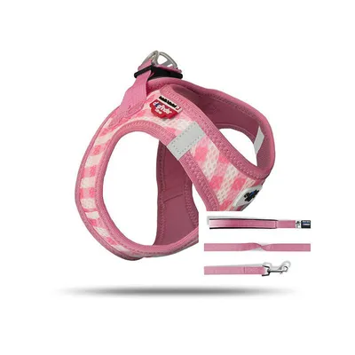 Produktbild von curli Vest Geschirr Puppy Set pink-caro 3XS