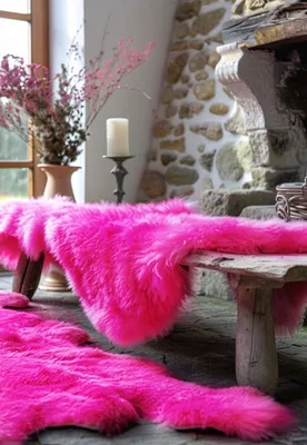 Produktbild von Lammfell Merino Pink - Größe: 120-130