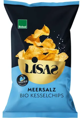 Produktbild von Lisas  Kesselchips Meersalz 115g