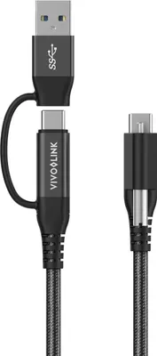 Zdjęcie produktu dla Vivolink PROUSBCMM1.5ADP, 1,5 m, USB C, USB 3.2 Gen 2 (3.1 Gen 2), 10 Gbit/s, Czarny