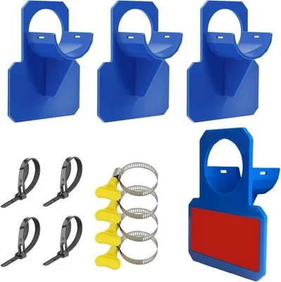 Produktbild von 4 blaue Anti-Knik-Plastik-Schwimmbad-Langschaftsstangenhalter (30-37 mm)