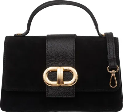 Produktbild von Vera Pelle Damen Zamsch Handtasche Schwarz