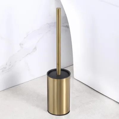 Produktbild von WC-Bürste und -Halterung – freistehend – aus Edelstahl – Gold