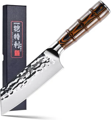 Kiritsuke-Kochmesser 14 cm, japanisch, gehämmert, Pakkaholzgriff