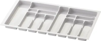 Produktbild von Sossai Besteckeinsatz Divio für Schubladen 90cm | 83 x 49 cm | Weiß Besteckkasten Schubladeneinsatz