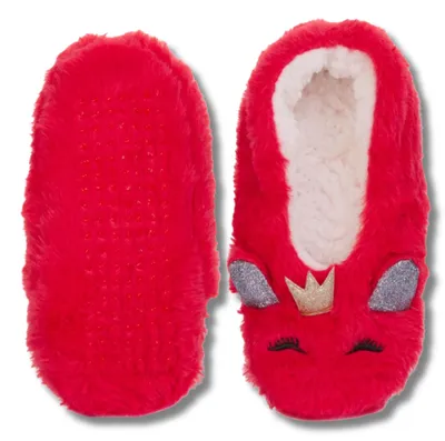 Produktbild von Hausschuhe Damen Rot - flauschige Hausschuhe 35-38 - rutschfeste Sohle - bequeme Pantoffeln - warme Hausschuhe
