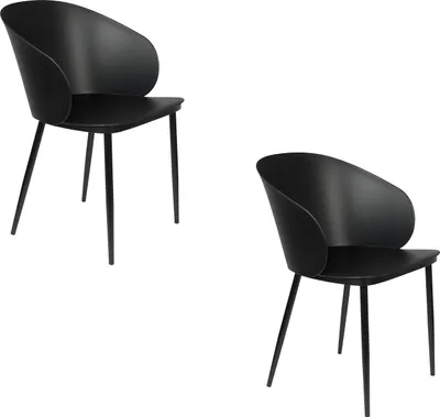 Produktbild von Housecraft Living Gigi Esszimmerstuhl mit Armlehne Schwarz - 2 er Set