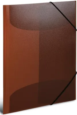 Produktbild von A3 braune transparente Mappen, 3-teilig, Kunststoff, elastisch, für Kinder