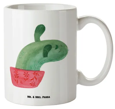 Produktbild von Mr. & Mrs. Panda Haferl Kaktus Mama - Weiß - Geschenk, großer kaffeepott, Große Tasse, Riesenkaffeetasse, Keramiktasse, Kakteen, Pott, Ärger, Motivation, Büro, Quote