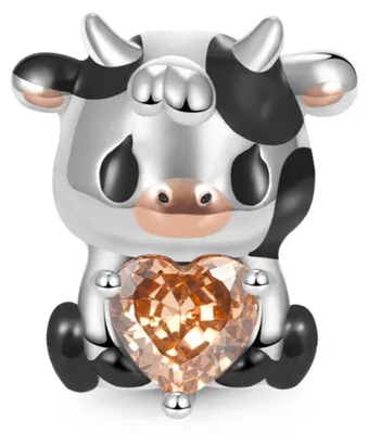Produktbild von Gnoce Charm Kuh mit Herz GJC079 Silber