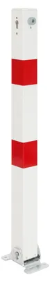 Zdjęcie produktu dla Alberts 787004 Słupek bariery Klappy, do przykręcenia, odwracalny, biały, słupek 70 x 70 mm, wysokość nad ziemią 100 cm