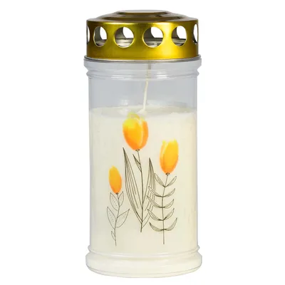 Produktbild von Grabkerze - Gedenkkerze Motiv "Tulpe"