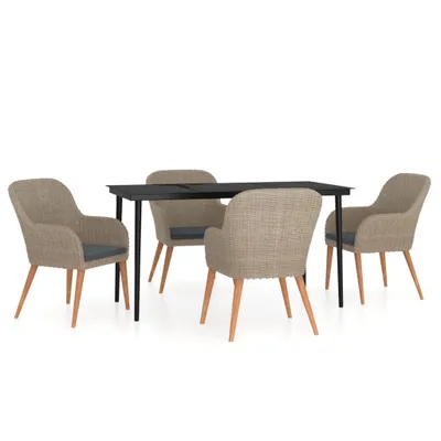 Immagine prodotto di Set da Pranzo da Giardino 5 pz con Cuscini Marrone