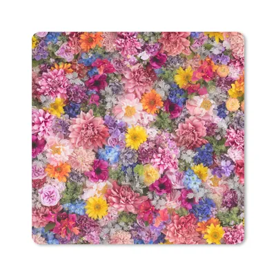 Produktbild von MuchoWow® Mauspad Mousepad Blumen - Farben - Collage 20x20 cm - Mousepads - Maus Mat - Pad - Mausunterlage - Desk Mat - Bureauartikeln