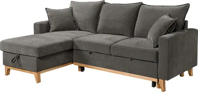 Produktbild von home24 Ecksofa mit Schlaffunktion - Flachgewebe