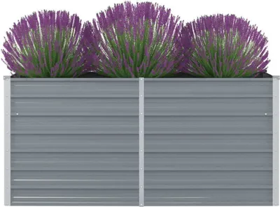 Zdjęcie produktu dla vidaXL Podwyższone łóżko 160 x 80 x 77 cm Stal ocynkowana Szary
