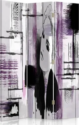 Produktbild von Paravent - Raumteiler Sketch Effect - Dekorativer Raumtrenner cm. 110x150 (3 x)