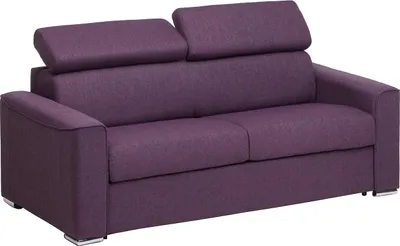 Produktbild von 3-Sitzer-Schlafsofa VIZIR im Express-Design aus Stoff – Farbe: Violett – Liegefläche 140 cm – 14 cm dicke Memory-Schaum-Matratze