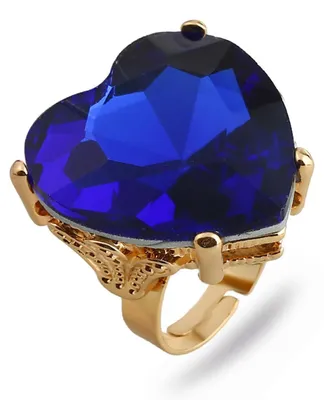 Productafbeelding van Verstelbare Hart Ring met Kristallen voor Vrouwen