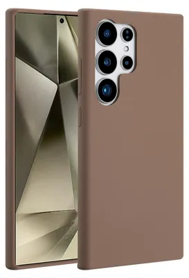 Immagine prodotto di Custodia in silicone liquido Accezz con MagSafe Samsung Galaxy S24 Ultra - Marrone chiaro