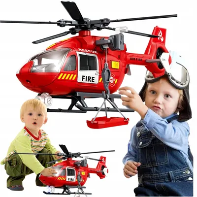 Produktbild von QULKI Feuerlöschhubschrauber Rettungshubschrauber mit LED-Licht und Winde