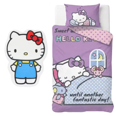 Produktbild von Hello Kitty Schlafzimmer-Set; Bettbezug und Kissen