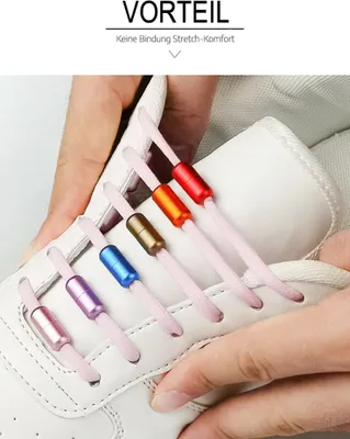 Produktbild von COOL-i ® Schnürsenkel,1 Paar Premium Elastische Schnürsenkel,mit buntMetall Kapseln,ohne Binden, für Sneaker,Laufschuhe, Sporschuhe(Schwarz)