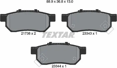 Produktbild von Textar Bremsbeläge hinten für Honda Civic CRX Jazz