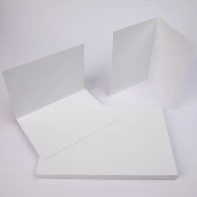 Produktbild von 50 x Klappkarten DIN A6 blanko Tonkarton Geschenkkarten - Diamant Weiß