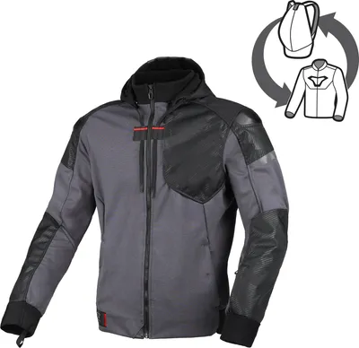 Produktbild von Macna Distec Motorrad Textiljacke, schwarz/grau, 2XL