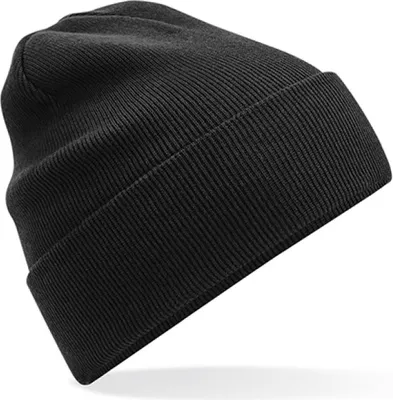 Zdjęcie produktu dla Beechfield B45N | Organic Bawełna Original Cuffed Beanie - 100% bawełna organiczna - Kolor: czarny - Rozmiar: jeden rozmiar