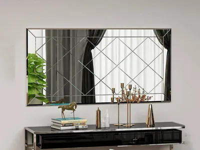 Produktbild von Spiegel Dpessin, Spiegel mit Rahmen, Wanddekorationsartikel, Spiegeldekoration, 60x2h120 cm, Weiß