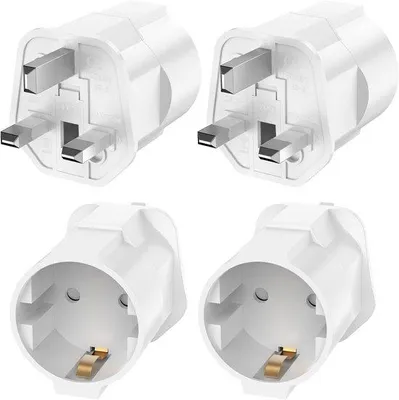 Obrázek produktu pro Cestovní adaptér pro Anglii, sada 4 kusů adaptérů do zásuvek EU, typ G, adaptér do britských zásuvek pro Anglii a Irsko