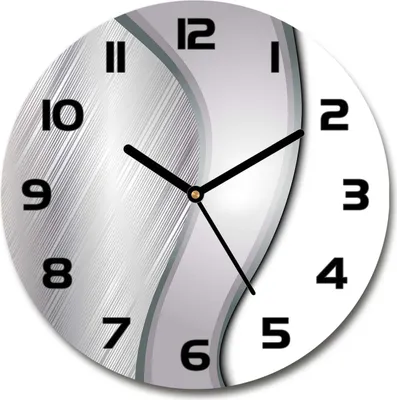Produktbild von Wanduhr aus Glas 30fi Glasbild Glasuhr Gehärtetes Glas - schwarze-zeiger - Metal abstraction