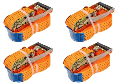 Produktbild von Satz Aus Vier Unitrailer 10M/50Mm/5T Orangefarbenen Transportgurten Mit Spannvorrichtung