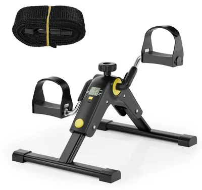 Produktbild von Mini-Fußtrainer für unter dem Schreibtisch - Schwarz, faltbar - LCD-Display - Manuelle Widerstandseinstellung
