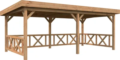 Produktbild von Pavillon Palmako Lenna 16,6 m² Set 307 inkl. Geländer 588 x 300 cm tauchimprägniert grau