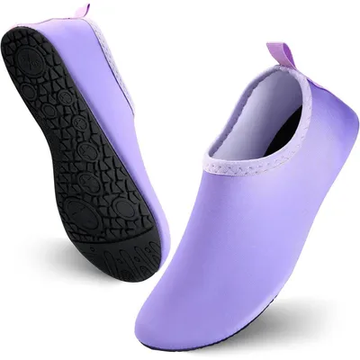 Produktbild von Wasserschuhe Damen Herren Kinder Uni Schnelltrockend Badeschuhe Strandschuhe Lila 36/37 EU