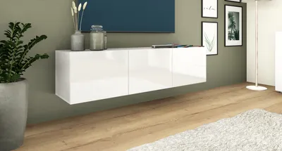 Produktbild von Kommode, Lowboard-hängend "Sophia" 3-türig, weiß-glänzend